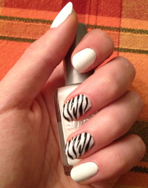 White Tiger Nails, Tiger Stripe Nails, Tiger Nails, Nails White, Striped Nails, White Tiger, Tiger Stripes, Mani Pedi, White Nails