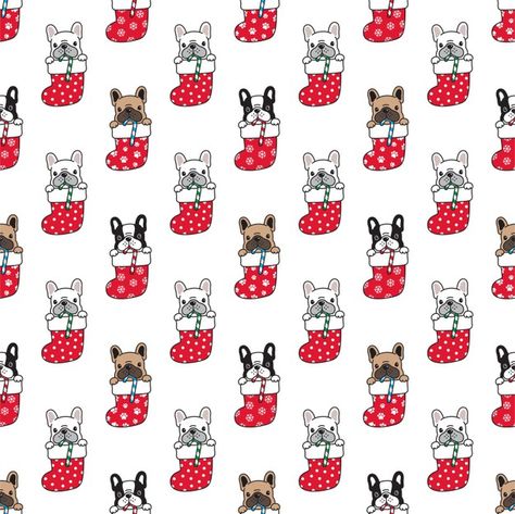 French Bulldog Phone Wallpaper, French Bulldog Christmas Wallpaper, Christmas Dog Cartoon, French Bulldog Wallpaper, Silhouette Cameo Freebies, French Bulldog Cartoon, French Bulldog Christmas, French Bulldog Breed, Toy Bulldog