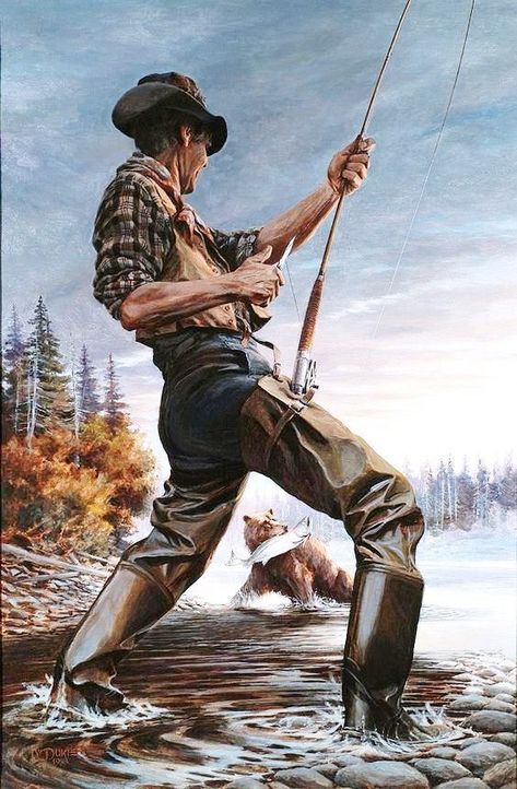 Arte Cowboy, Man Fishing, Fly Fishing Art, Hunting Art, Fishing Photography, Fishing Pictures, Fish Drawings, Montage Photo, Fishing Decor