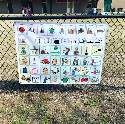 PLAYGROUND COMMUNICATION BOARD – The Alternative Way To Pre-K Communication Board Ideas, Inclusive Playground, Eyfs Ideas, Communication Strategy, Augmentative Communication, Social Stories Preschool, Core Words, Core Vocabulary, Communication Board