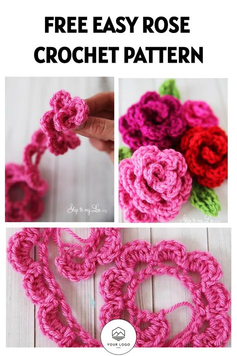 Free Crochet Rose Pattern Flower, Crochet Mini Roses Free Pattern, 3d Flowers Crochet, Crochet Rose Written Pattern Free, Free Crochet Patterns Flowers Easy, Crochet Small Rose Free Pattern, Crochet Flower Light Garland, Crocheting Flowers Easy, Small Crochet Roses Free Pattern