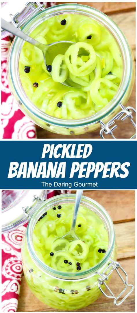 Pickled Banana Peppers Easy Pickled Banana Peppers, Pickled Banana Peppers Recipe, Pickle Banana Peppers Recipe, Banana Peppers Recipe, Pickled Pepper Recipe, Recipes With Banana Peppers, Pickled Banana Peppers, Pickled Peppers, Healty Dinner