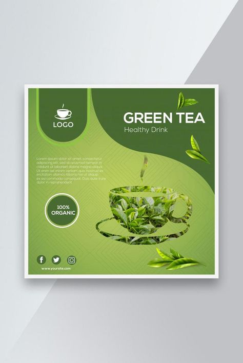 Social Media Banner Design, Tea Logo, Literary Posters, Facebook Cover Design, Green Environmental Protection, Flyer And Poster Design, Food Poster Design, Breakfast Menu, Powerpoint Word