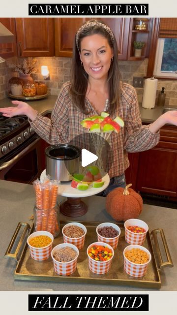 Tara Panasiuk on Instagram: "CARAMEL APPLE DIPPING BAR FOR FALL 🍎🍁🍏 Comment “APPLE” to be sent the items used here as well as a list of topping ideas 🥰  This is so perfect for your autumn entertaining and get togethers! Love the bite size apples but of course you can do slices too 🧡 Hope you enjoy!   #fallinspo #halloween #halloweenideas #entertainingathome #fallvibes" Apple Dipping Bar, Magnolia Mercantile, Candy Apple Bars, Shareable Desserts, Entertaining Snacks, Apple Bar, Pumpkin Spice Drinks, Caramel Apple Bars, Amazing Food Platters