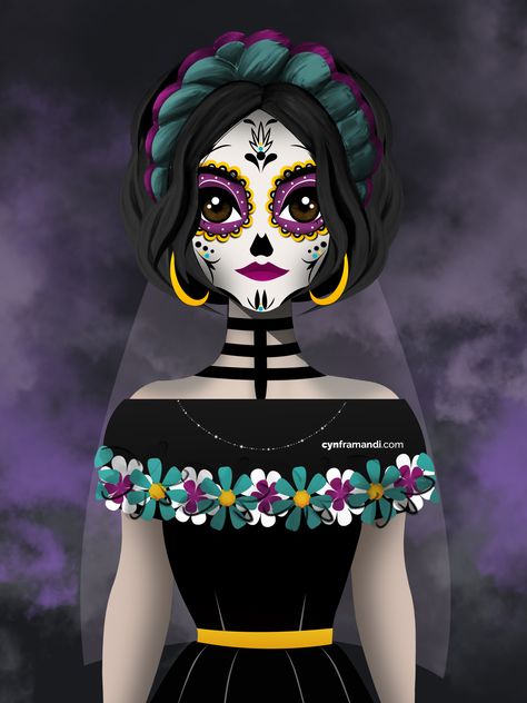 Skull Wallpaper Iphone, Dead Bride, Sugar Skull Girl, Mexican Holiday, Day Of The Dead Skull, Mexico Culture, Nostalgic Art, Sugar Skull Art, Skeleton Art