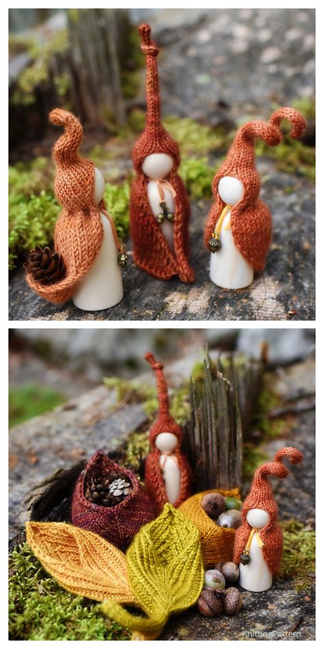 Nestled Leaf Pod Knitting Pattern - Knitting Pattern Knitted Acorns Free Pattern, Waldorf Knitting Patterns, Autumn Knitting Patterns, Waldorf Doll Pattern Free, Small Knitting Projects Free, Waldorf Knitting, Frog Clothes, Cute Dinosaur Coloring Pages, Knit Tree