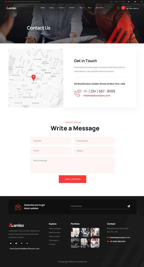 Amiso - Web Design Agency PSD Template Website Contact Page Design Layout, Contact Me Website Design, Contact Web Page Design, Contact Us Page Design Layout, Contact Us Section Web Design, News Section Website Design, Call To Action Web Design, Contact Website Design, Contact Section Web Design