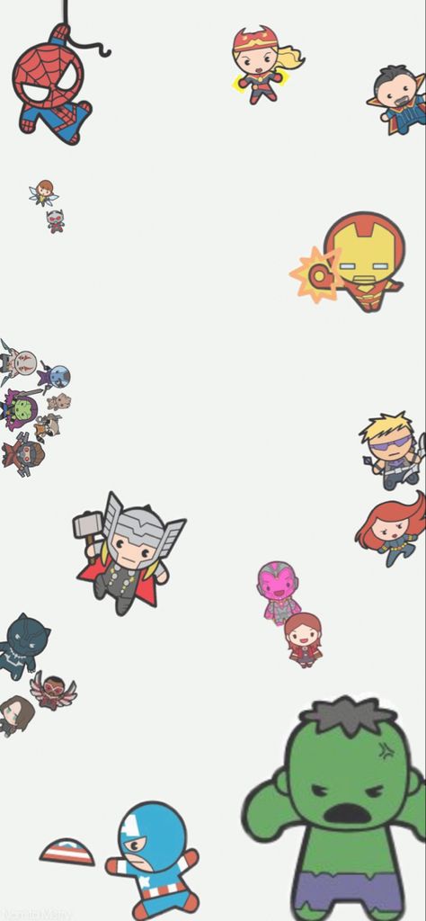 Avengers Cute Wallpaper, Chibi Avengers Wallpaper, Cool Avengers Wallpaper, Mini Avengers Wallpaper, Cartoon Marvel Wallpaper, All Marvel Characters Wallpaper, Iron Man Cartoon Wallpaper, Chibi Spiderman Wallpaper, Marvel Cute Wallpaper