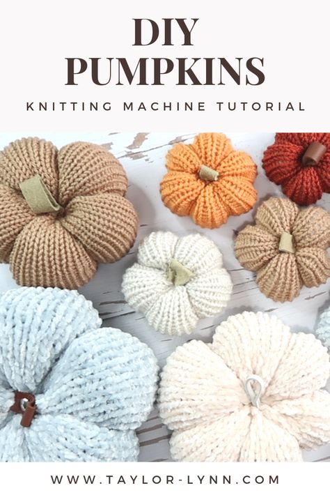 Knitting Machine Pumpkin Tutorial - How To Make Adorable Yarn Pumpkins, 48 Needle Knitting Machine Projects, Knitting Machine Pumpkin, Sentro Ideas, Novogodisnji Ukrasi, Addi Patterns, Addi Machine, Taylor Lynn, Knit Loom