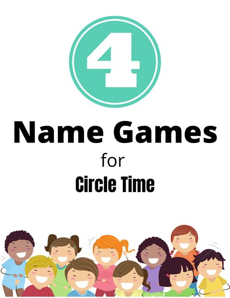 Name Games are a must at the beginning of the year as you learn everyone's name. But they can be used anytime to build community and foster pre-literacy skills. Check out 4 name games for circle time and get 2 bonus ones as well! Name Game For Preschoolers, Circle Time Letter Games, Kindergarten Name Games First Day, Getting To Know You Activities For Preschool, Learning Name Games Preschool, Pre K Games Circle Time, Name Chants Preschool, Name Games For Prek, Name Game Kindergarten Circle Time