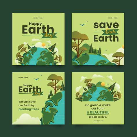 Happy Earth Day for Social Media Posts Earth Day Infographic, Environment Instagram Post, Earth Design Graphic, Earth Day Instagram Post, Earth Day Social Media Posts, Environment Day Poster Ideas, Earth Day Post, Social Post Design, Earth Day Design