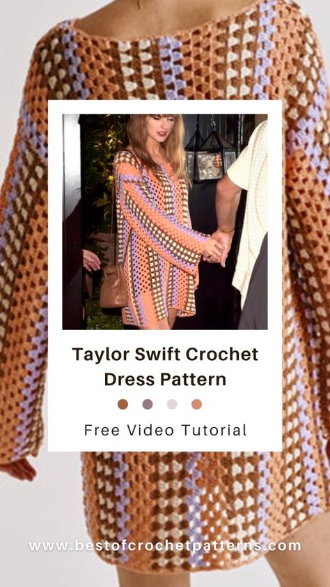 Taylor Swift’s Crochet Dress: A Free Video Tutorial | Knit Crochet Dress, Taylor Crochet Dress, Crochet Taylor Swift Dress, Taylor Swift Crochet Dress Pattern Free, Taylor Swift Crochet Dress Pattern, Taylor Swift Crochet Dress, Crochet Fashion Patterns Free Tutorials, Crochet Dress Tutorials, Taylor Swift Crochet Ideas