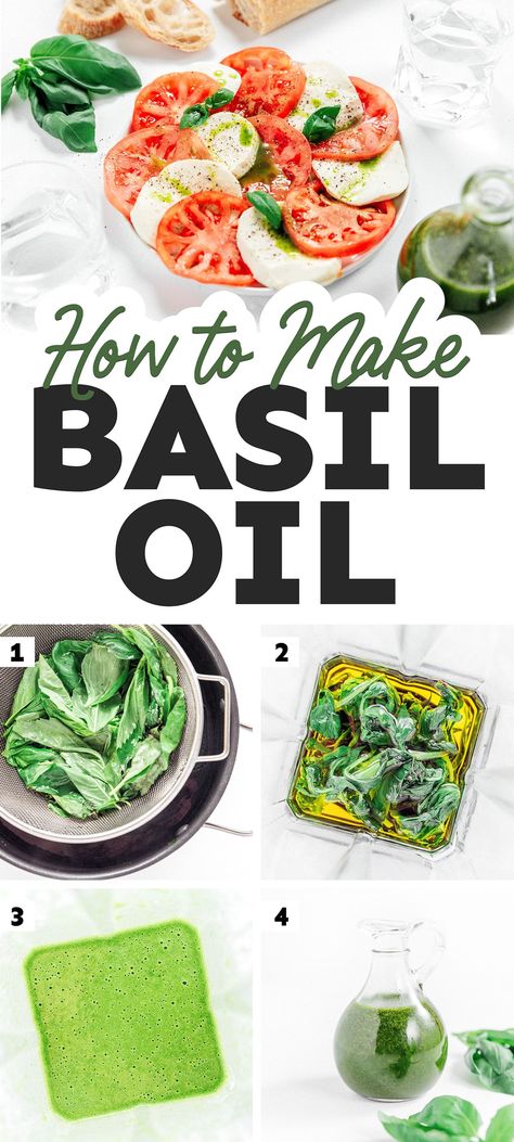 This Basil Oil recipe is so good you'll want to drink it. It's an herb oil that's a perfect addition to soup, salad, or crusty bread! It's vegan, gluten-free, low carb (and SO full of flavor). The perfect Italian condiment for making dinner fancy tonight! Fancy Fridge, Herb Oil Recipe, Dinner Fancy, Fridge Food, Herb Oil, Dipping Oil, Canning Vegetables, Olive Oil Recipes, Making Dinner