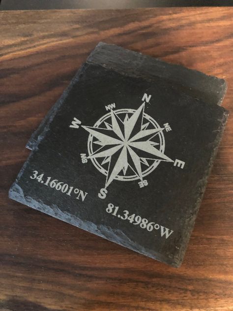 Engraved Slate Coasters, Xtool F1, Glowforge Ideas, Wood Burn Designs, Engraved Coasters, Laser Cut Kit, Laser Beam, Laser Projects, Laser Ideas