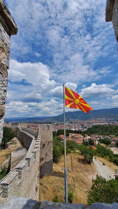 Macedonia Ohrid, Macedonia Skopje, Macedonia Flag, European Flags, Republic Of Macedonia, Landlocked Country, Europe Tours, Dream Holiday, Macedonia