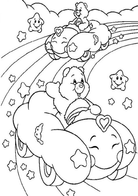 Free & Easy To Print Rainbow Coloring Pages - Tulamama 80s Coloring, Kitty Coloring, Bear Coloring Pages, Detailed Coloring Pages, Hello Kitty Coloring, Animal Coloring Books, Color Magic, Cartoon Coloring Pages, Disney Coloring Pages