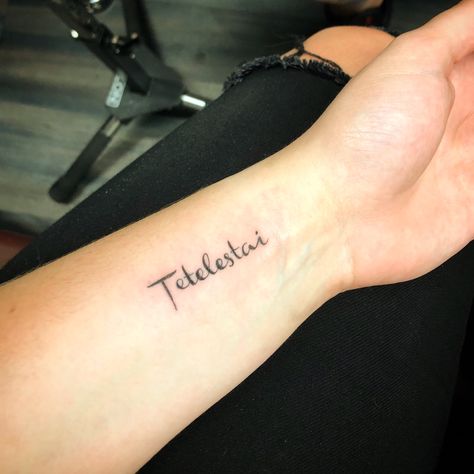 As His last words on the cross, Jesus said in Hebrew “Tetelestai- It is finished. Paid in full.” John 19:30 #tattoo #christian #believer #christiantattoo #womenstattoo #small #smalltattoo #bible Teletestai Tattoo, Tetalistai Tattoo, It Is Finished Tattoo Hebrew, Christian Hebrew Tattoo, Christian Hebrew Tattoos For Women, Hebrew Christian Tattoo, Saved Tattoo Christian, Christian Wrist Tattoos For Women, For Such A Time As This Tattoo