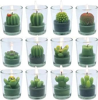 Cactus Candles, Succulents Candles, Tea Candle, Decorative Candles, Tealight Candles, Clear Glass Jars, Tea Candles, Wedding Ornament, Small Candles