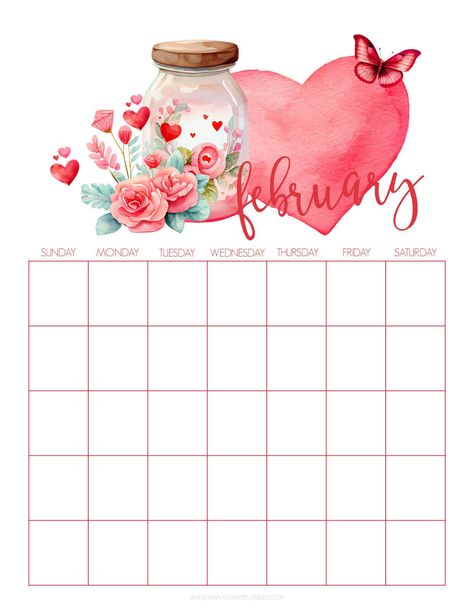 Love Printables, Calendar Free Printable, February Calendar, Creative Calendar, Study Planner Printable, Planner Tabs, Vintage Calendar, Planning Pages, Coloring Calendar