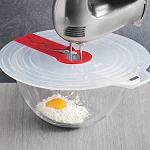 Weiyiroty Bowl Guard, Mixing Bowl Splatter Guard, Durable for Home Cafe Restaurant Shop : Amazon.co.uk: Home & Kitchen Splash Guard Kitchen, Egg Mixer, Diy Donut, Hand Mixers, Clean Baking, Baking Bowl, Mixer Cover, Splatter Screens, Splatter Guard