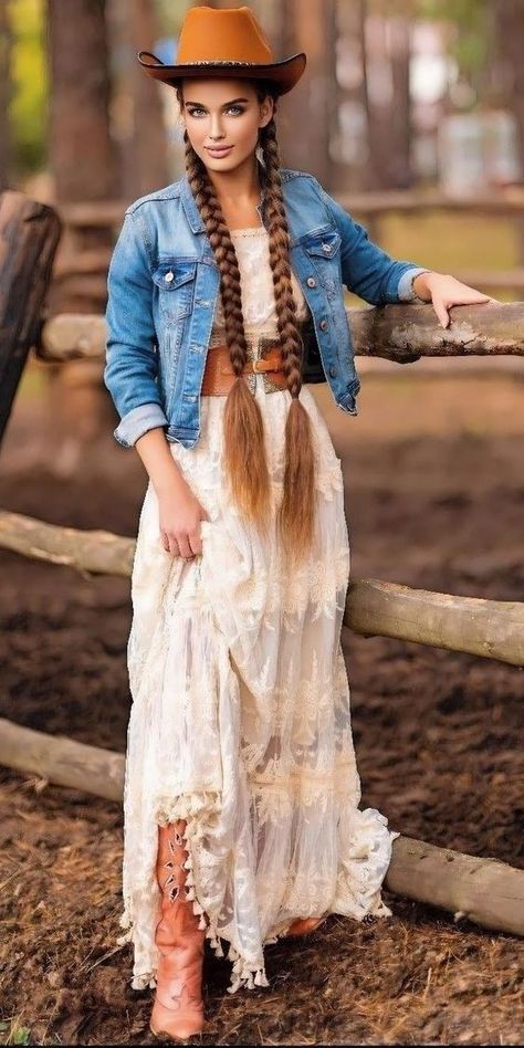 Vestidos Country, Western Chic Fashion, Cowgirl Outfits For Women, Boots Outfit Ideas, Cowboy Boots Outfit, Trajes Country, Hippie Cowgirl, Western Dresses For Women, Cowgirl Style Outfits