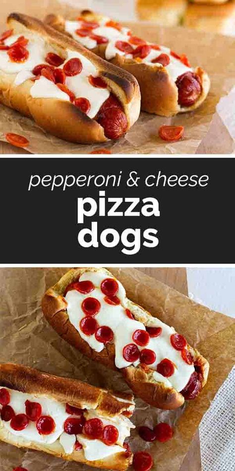 Two kid favorites come together to make these Pizza Dogs - pizza and hot dogs! This is an easy, no fuss dinner the whole family will enjoy. Pizza Hot Dogs, Hot Dog Pizza Recipes, Pizza Dogs, Vegetables Dip, Kids Pizza Recipes, Field Meals, Dog Pizza, Hot Dog Pizza, Pizza Dog