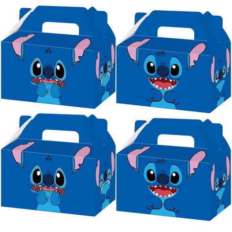 PRICES MAY VARY. Package Includes: 20pcs blue Stitch party favor boxes, perfect for kids birthday party. Kid will love Stitch gift boxes due to its cool and adorable design. It is not only suitable for children, teenagers, but also suitable for any Stitch fans. Suitable Size: Stitch party gift boxes size approx. 6 x 3.5 x 5.6 inches. Perfect for containing snacks, cookies, cupcakes, chocolates, small toys or other party favors. High Quality: The Stitch boxes are made of high quality kraft paper, Stitch Birthday Party Ideas For Boys, Stitch Party Ideas, Stitch Birthday Party Ideas, Gift Boxes For Kids, Stitch Birthday Party, Birthday Sleepover Ideas, Stitch Party, Birthday Favors Kids, Stitch Birthday