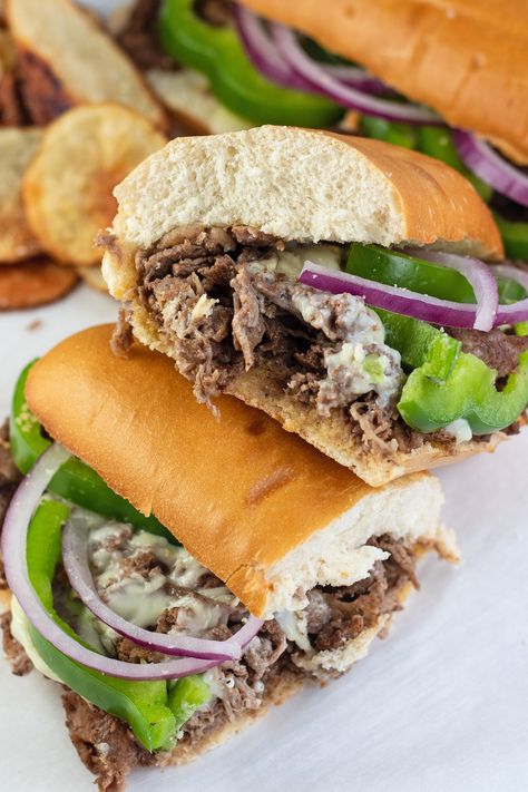 Recipe made in collaboration with bake_it_with_love on IG! Subway Steak And Cheese Copycat, Copycat Subway Sandwiches, Subway Copycat Recipes, Subway Steak And Cheese, Beef Subs, Subway Copycat, Steak And Cheese Sub, Subway Sandwiches, Copycat Food