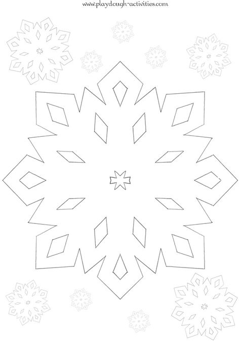 Snowflakes outline - template printable Frozen Playdough, Snowflake Outline, Outline Template, Playdough Activities, Playdough Recipe, Chalk Pens, Free Coloring, Template Printable, Fall Colors