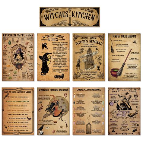 Rustic Home Bar, Witchcraft Knowledge, Vintage Witches, Witch's Kitchen, Witches Kitchen, Witches House, Knowledge Poster, Cafe Store, Kitchen Canvas