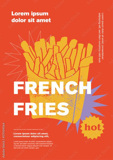 Fast food, french fries. Price tag or poster design. Set of vector illustrations. Typography. Vintage pencil sketch. Engraving style. Labels, cover, t-shirt print, painting. Stock Vector | Adobe Stock French Fries Poster Design, Street Food Poster Design, Food Illustration Design Graphics Poster, French Fries Poster, French Fries Illustration, Food Typography Design, Fast Food Illustration, Fast Food Poster, Food French Fries