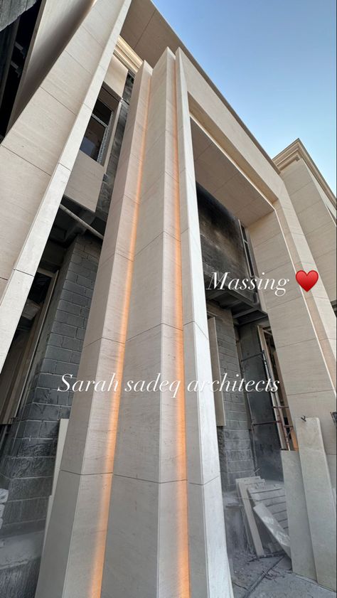 Wooden Elevation, Neoclassical Facade, Marble Facade, Neo Classic Villa, Classic Villa Exterior, Sarah Sadeq, Sarah Sadeq Architects, Structural Model, Villa Exterior