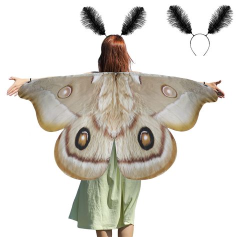 PRICES MAY VARY. Moth Costume Accessories: you will receive 1 piece of moth costume wing and 1 piece of moth headband, the set provides just the right combination to achieve a sophisticated and mystical appearance, adding a distinctive touch to your cosplay or themed events Quality Material Choice: the butterfly costume is crafted using quality materials to ensure comfortable and durability without compromising style, the butterfly wing cape is made of quality polyester, a material lauded for it Moth Antenna, Moth Cosplay, Butterfly Wing Cape, Moth Costume, Wing Cape, Wings Shawl, Bird Wings Costume, Halloween Moth, Masquerade Party Dresses