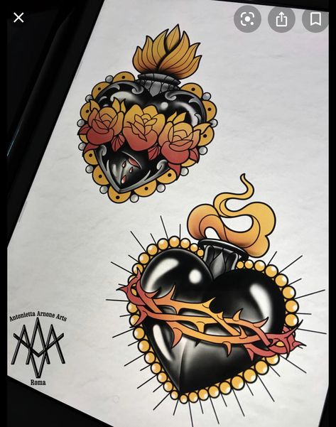 Neotrad Flash, Traditional Tattoo Banner, Neo Traditional Roses, Realistic Heart Tattoo, Fire Sketch, Neo Traditional Art, Traditional Heart Tattoos, Tattoo Banner, Tato Tradisional