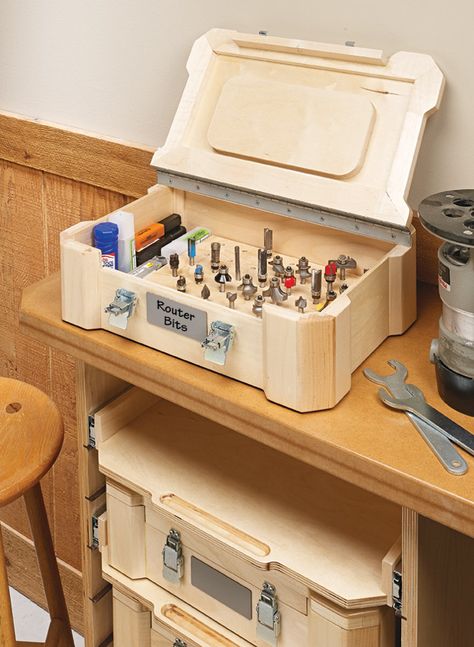 Woodsmith Plans, Portable Furniture, White Storage Box, Tool Box Diy, Wood Tool Box, Woodworking Tools Storage, Tool Storage Diy, Furniture Details Design, Tool Box Storage