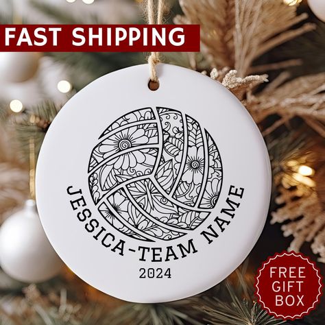 Personalized Volleyball Ornament, Custom volleyball Ornament, Volleyball Player Gift, Senior night gifts, Volleyball Gifts For Team by UrbanEleganceGifts on Etsy Volleyball Christmas, Volleyball Ornaments, Custom Volleyball, Senior Night Gifts, Volleyball Gifts, Volleyball Mom, Volleyball Player, Senior Night, Gift Design