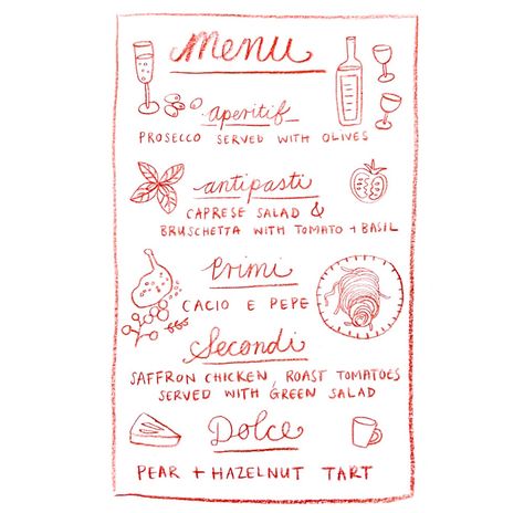 Simple wedding menu minimalist pencil drawing Italian wedding Italian Dinner Menu, Italian Food Menu, Christmas Menu Design, Birthday Dinner Menu, Wedding Menus Design, Diner Menu, Diner Party, Italian Dinner Party, Italian Party