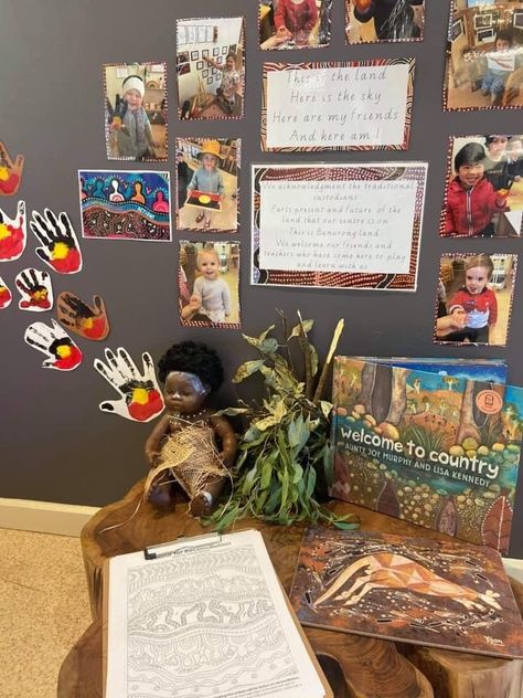 Aboriginal Experiences For Toddlers, Aboriginal Culture In Childcare, Aboriginal Wall Display Childcare, Aboriginal Corner In Childcare, Aboriginal Displays In Childcare, Indigenous Classroom Decor, Mud Day Activities Preschool, Diversity Activities For Kids, Indigenous Practices