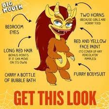 Hormone Monstress, Monster Quotes, Red Hair Extensions, Cartoon N, Monster Costumes, Bedroom Eyes, Chic Halloween, Bojack Horseman