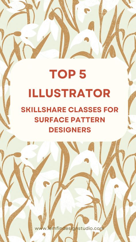 Elevate your surface pattern design journey with these top five Skillshare classes that focus on enhancing your proficiency in Illustrator. Whether you're a beginner seeking foundational knowledge or an experienced designer aiming to refine your expertise, Skillshare offers a diverse range of courses tailored to various skill levels. Explore my personal picks for enjoyable and empowering classes, providing unique perspectives on pattern design. Dive into these courses to thrive in the exciting realm of surface pattern design, bringing your creative visions to life with Illustrator mastery. #SurfacePatternDesign #IllustratorSkills #SkillshareClasses Beginner Illustrator Projects, Surface Pattern Design Sketchbooks, Surface Design Techniques, Surface Pattern Design Inspiration, Skillshare Classes, Artist Business, Procreate Brushes Free, Pattern Design Inspiration, Design Career