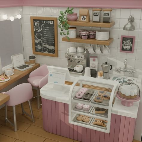 Coffee Shop ☕️ Inspired by a miniature dollhouse. . . . #3d #3dart #blender #blender3d #blendercommunity #blenderart #blendercycles #3dmodeling #isometricdesign #isometric Dollhouse Coffee Shop, Coffee Shop Miniature, Sims 4 Cafe Interior, Bloxburg Coffee Shop, Cute Coffee Shop Interior, Sims 4 Bakery, Instagram Coffee Shop, Cake Shop Interior, Mini Cafeteria