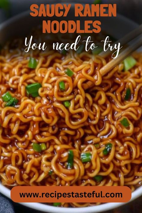 Enjoy a delicious and satisfying bowl of Saucy Ramen Noodles, featuring a thick, flavorful sauce that perfectly coats tender noodles and sautéed tofu or vegetables. This quick and versatile dish can be customized to suit your taste! Saucy Ramen, Noodle Sauce Recipe, Homemade Ramen Noodles, Sauteed Tofu, 5 Ingredient Dinners, Homemade Ramen, Ramen Noodle Recipes, Chili Garlic Sauce, Taste Made