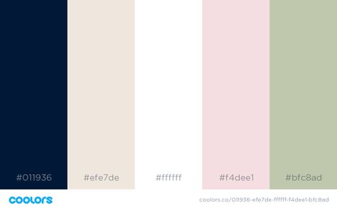 THE OFFICIAL PHELAN-CEILLE WEDDING CUSTOM COLOR PALETTE: midnight blue, cream, and white with accents of blush and light sage Spring Wedding Colour Palettes, Fairy Bedroom Aesthetic, Cream Wedding Colors, Funky Office, Fairy Bedroom, Pink Wedding Colors, Nail Room, Blue Palette, Cheap Wedding Invitations