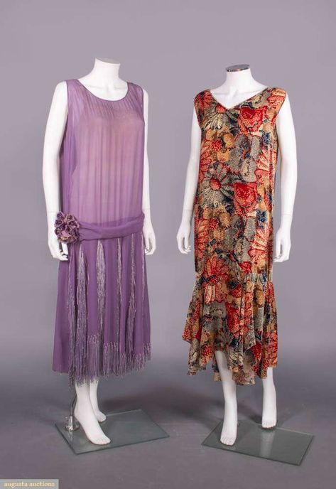 Two Silk Or Velvet Party Dresses, Mid-late 1920s, Augusta Auctions,  February 14th, 2024 - Vintage for Valentines, Lot 185 Art Deco Clothing, Style Année 20, Flapper Dresses, Velvet Party Dress, Grad Ideas, 1920 Fashion, 1920s Flapper Dress, 20s Fashion, Cocktail Gowns