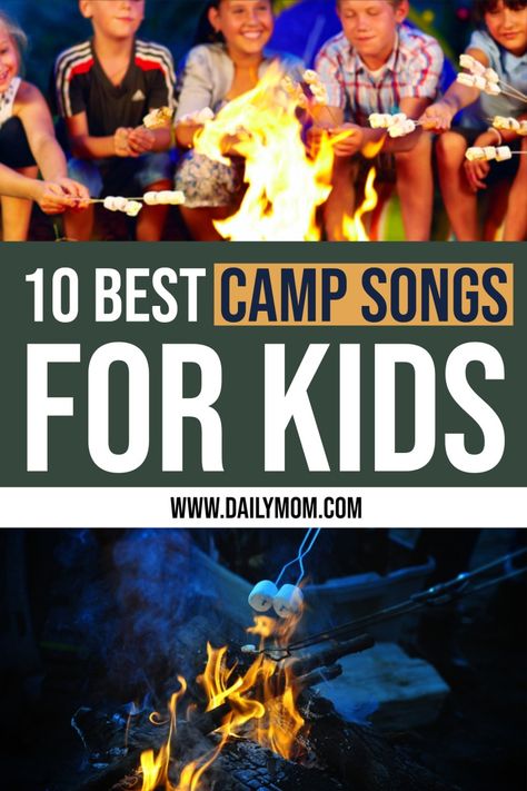 Camping Songs For Kids, Camp Songs For Kids, Camp Fire Songs, Campfire Songs For Kids, Squirrel Scouts, Camping Songs, Fort Night, Alphabet Review, Yard Camping