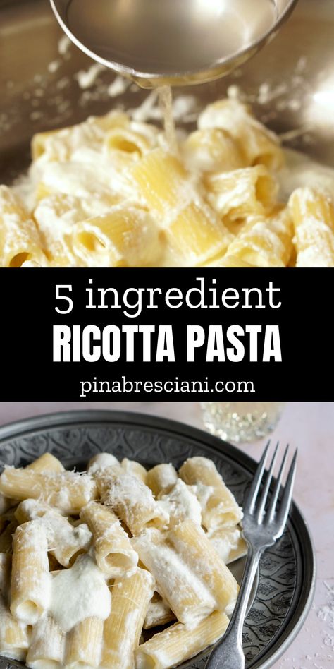 Creamy Ricotta Pasta on a plate Creamy Ricotta Pasta, Recipes Using Ricotta Cheese, Recipe Using Ricotta, Ricotta Pasta Recipes, Ricotta Cheese Recipes, Cheese Pasta Recipes, Ricotta Recipes, Ricotta Pasta, Pasta Dinner Recipes