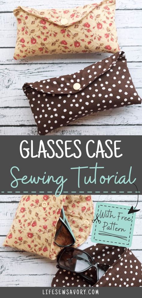 Sun glasses case sewing tutorial with free template from LIfe Sew Savory Glasses Case Diy Free Pattern, How To Sew A Case For Glasses, Sewing Glasses Case Free Pattern, Pattern For Glasses Case, How To Make A Fabric Glasses Case, Eye Glass Cases To Sew, How To Make A Glasses Case, Glasses Cases To Sew Free Pattern, Sewing Sunglasses Case