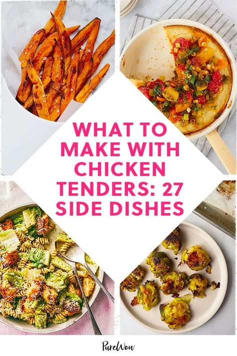 Ideas With Chicken Tenders, Sides For Chicken Tenders Dinners, Side For Chicken Tenders, Chicken Tender Dinner Ideas Sides, Sides To Go With Chicken Tenders, Chicken And Waffles Side Dish, Quick And Easy Side Dishes For Chicken, Chicken Tenders Sides Dishes, Sides With Chicken Tenders