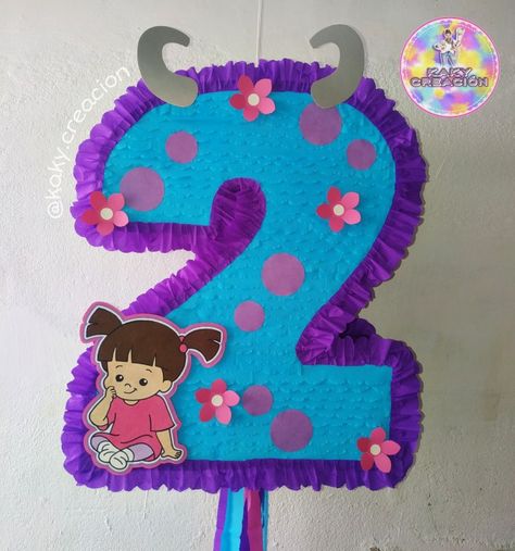 Piñata para tumbar de Boo- monsters inc 💜💙🌺 Boo Monsters Inc Piñata, Piñata Monster Inc, Buu Monster Inc, Monsters Inc Boo, Monster 1st Birthdays, Monster Inc Birthday, Monster Inc, Ideas Para Fiestas, 1st Birthdays