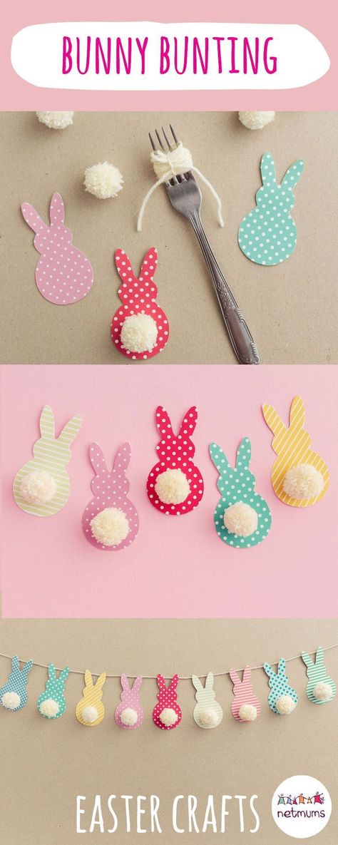 Easter chicks at the ready Påskeaktiviteter For Barn, Pom Pom Bunnies, Easter Garland, Easy Easter Crafts, Cute Easter Bunny, Easter Crafts Diy, Easter Decorations Diy Easy, Easter Time, Bunny Crafts